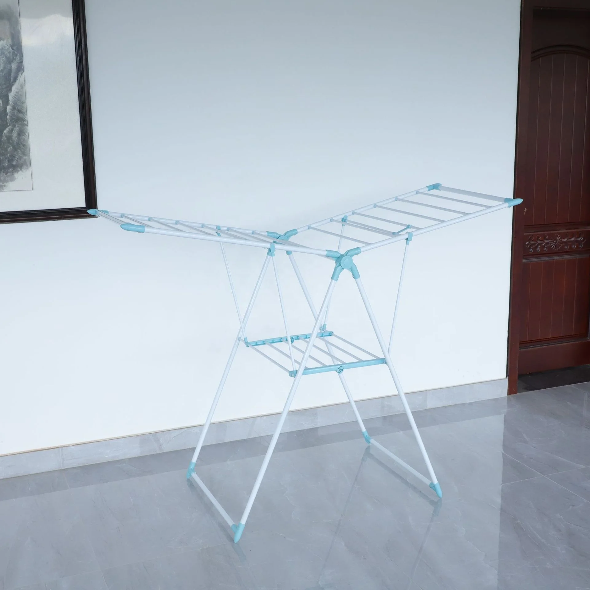 Wholesale Balcony Airfoil Folding Hanger Shoes Clothes Drying Rack