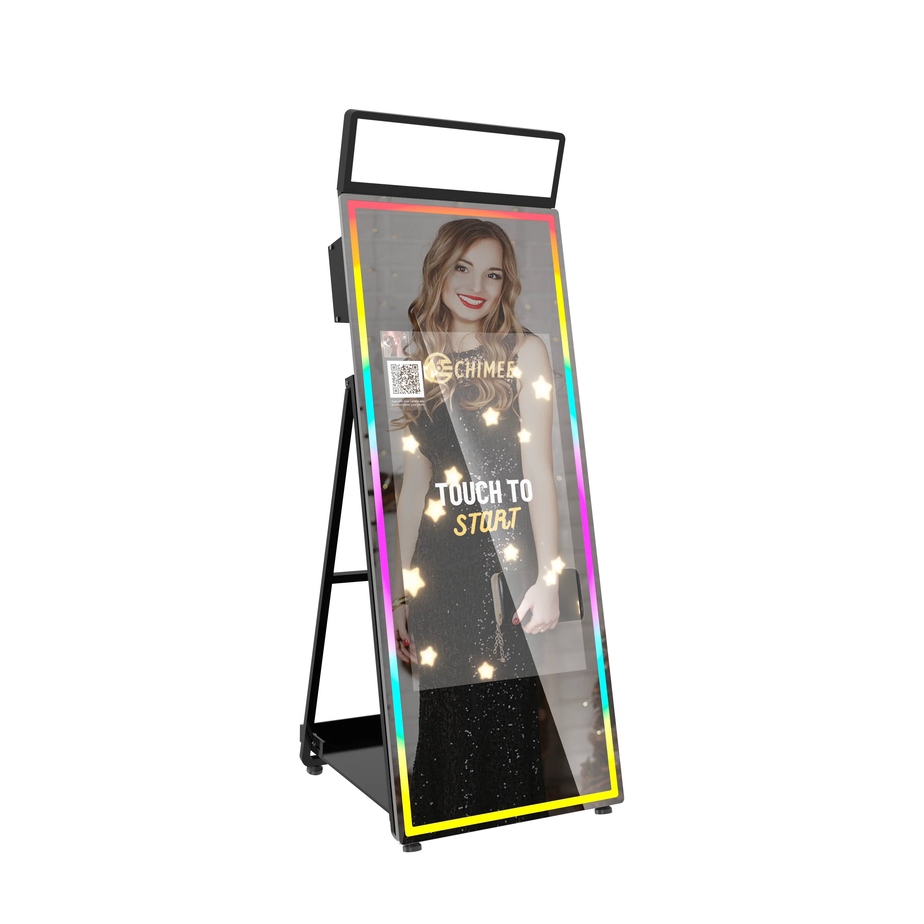 DSLR Camera Foldable Light Mirror Photobooth All-in-one Computer HD Glass Mirror Photobooth Wedding Metal Photobooth for Parties