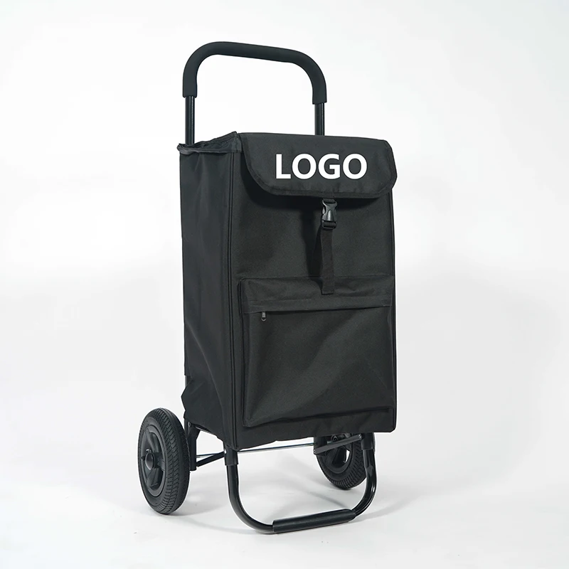 Custom Logo Portable Aluminium Travel Golf Carts Detachable Wheel Grocery Shopping Trolley Bag Supermarket Cart