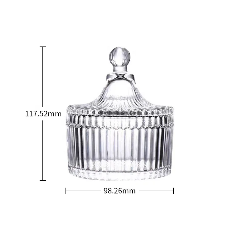 Fashion Factory Glassware Wholesale ramadan candy jar tableware Chocolate Kitchen Storage Jar candle jar with lid