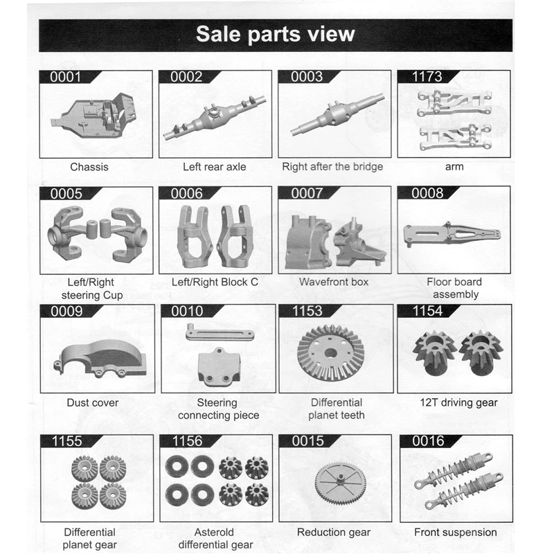 Wltoys 1/12 RC Car Spare Parts 12429 Parts Cataloge(see Product Details image)