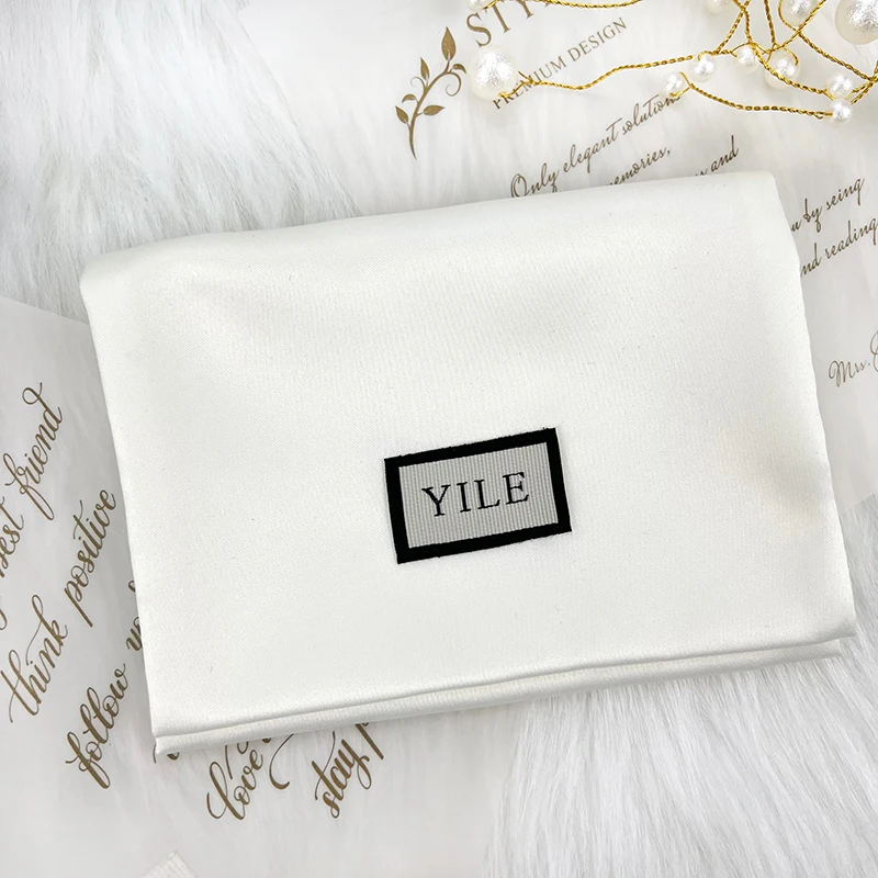 Yile Wholesale Custom Logo Envelope Luxuries Dust Bag For Handbag Wallet Clothes Packing Satin Fabric Envelope Pouches