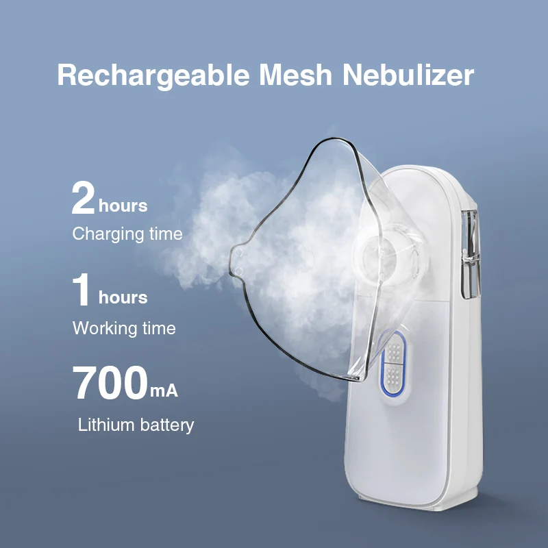 For kids adults handheld nebulizer Rechargeable Dual Speed Atomization Ultrasonic Medical Inhaler Mesh Nebulizer Portable