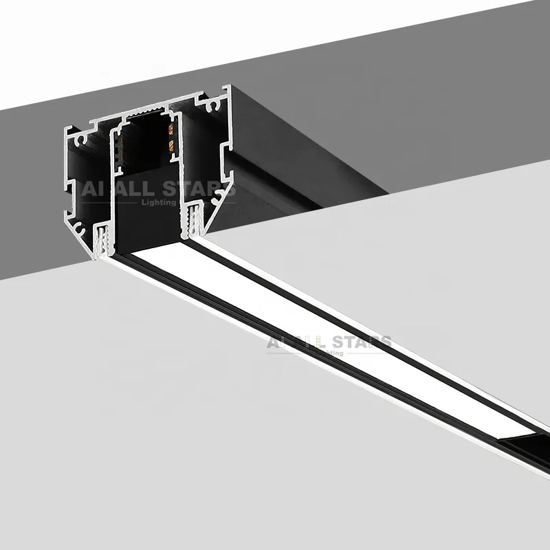 Russia Stretch Ceiling Magnetic Track Lighting 220V 48V Aluminium Profile Hidden Track Light For Pvc Stretch Film Ceilings