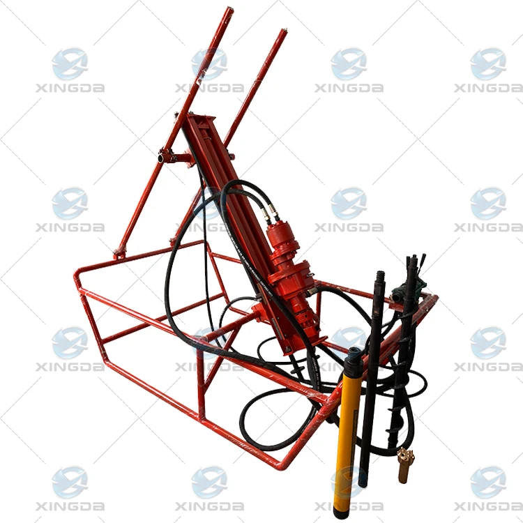 XDQ70 small portable pneumatic 20m DTH rotary rock boring drilling rig machine with air compressor hammer with slope support
