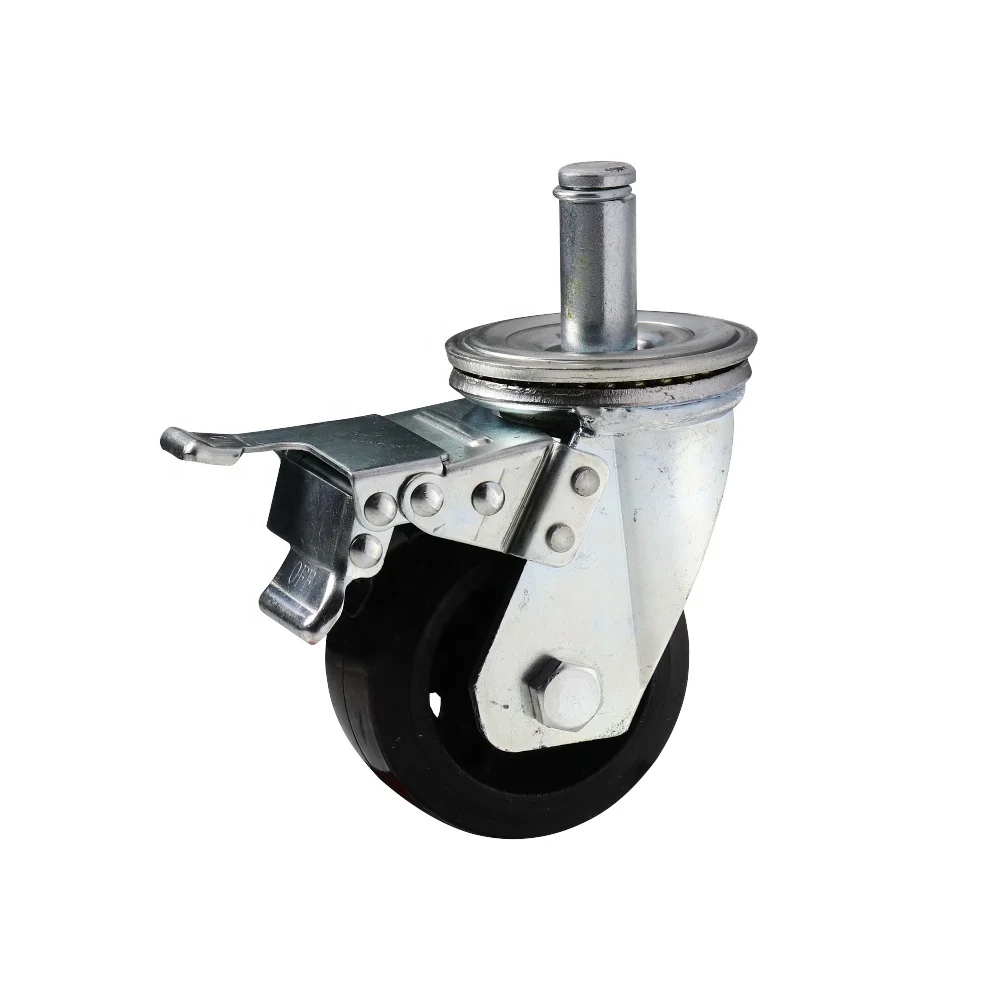 Dlpo антистатические резиновые Твердые Стволовые Запираемые колесики с металлическим тормозом