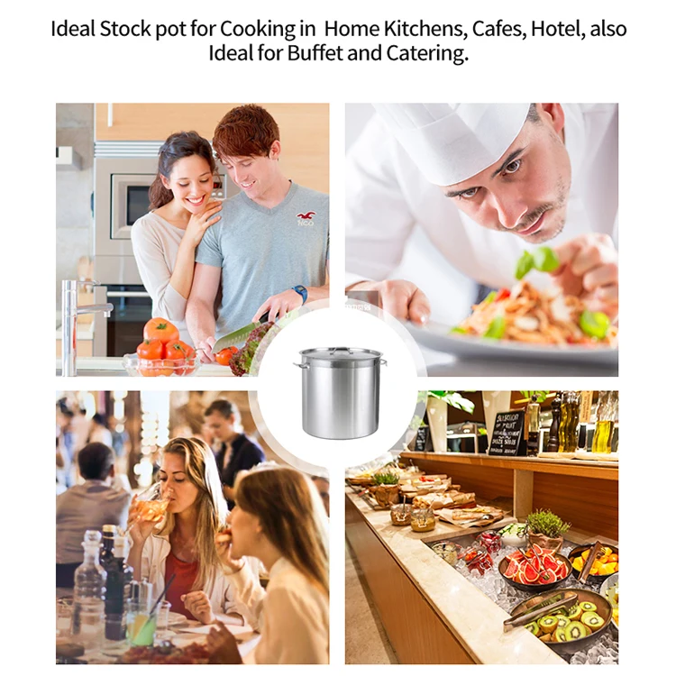 high quality giant cooking pot and pan kitchen ware restaurant hotel  large commercial meat  multifunctional cooking pot