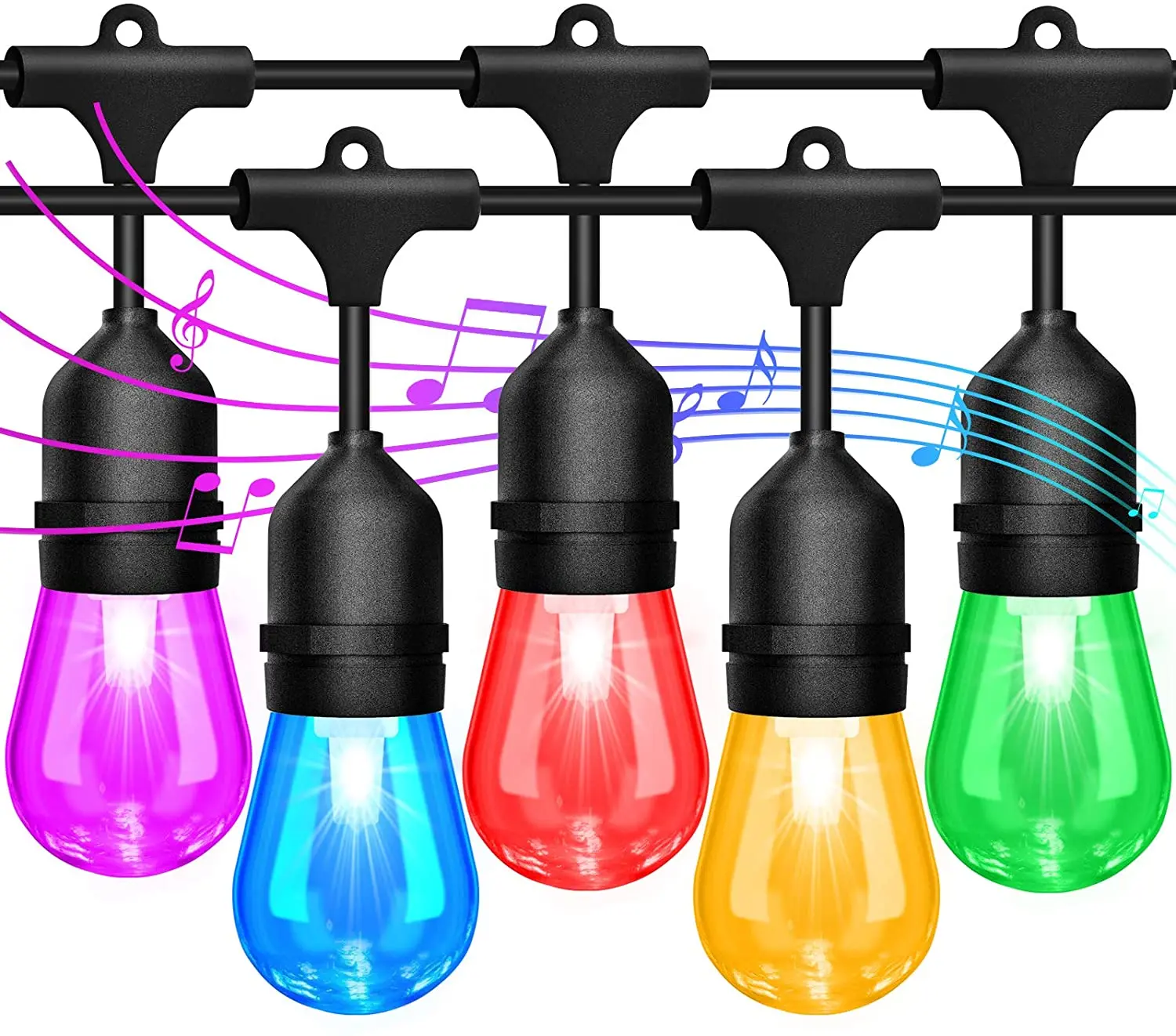 Factory Led Decoration Smart String Color Changing Outdoor Remote Voice Control Christmas S14 Rgb Led String Lights