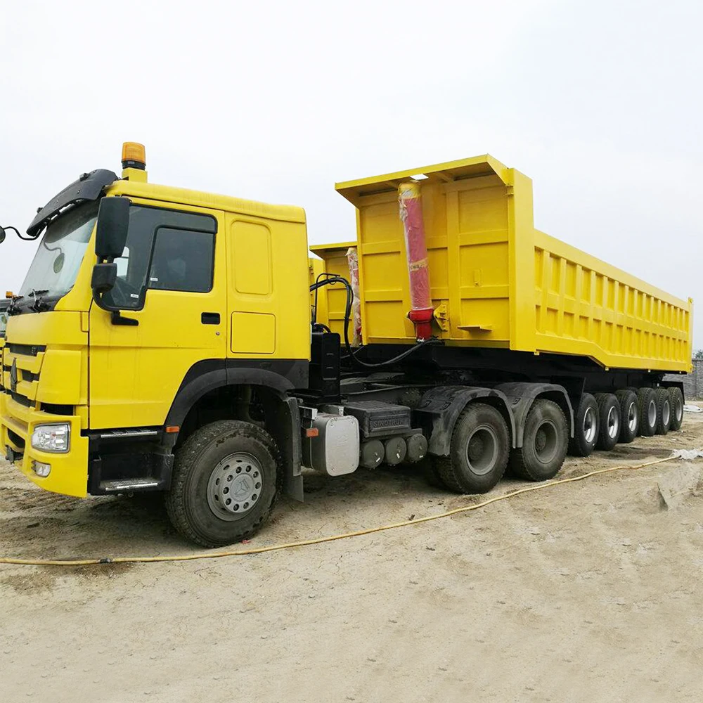 Прицеп самосвал панда 45 квадратная коробка 6 осей 80 тонн Самосвал прицеп полусамосвал для продажи