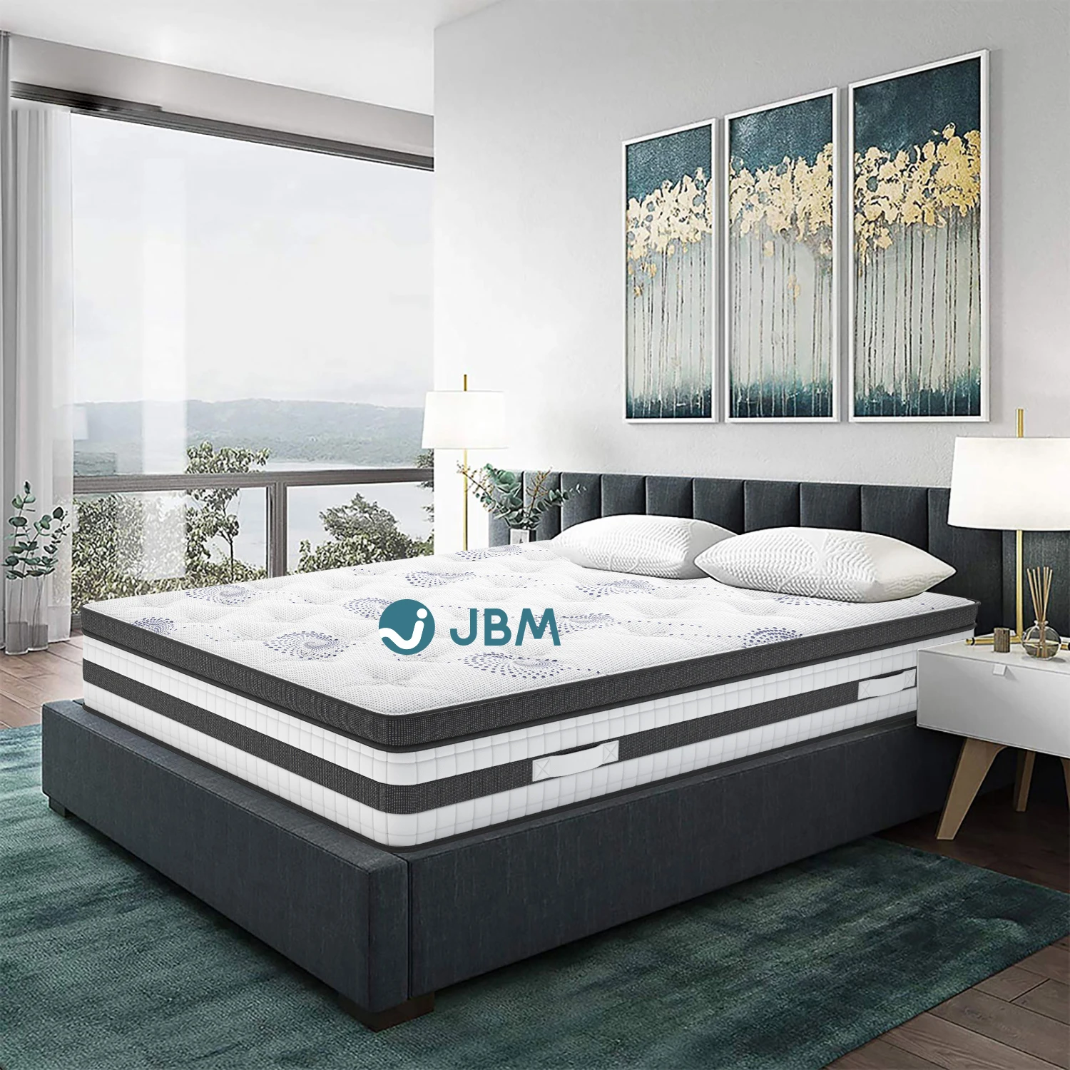 Mattress in a box bed queen orthopedic hybrid single sizes available memory foam massage pocket spring mattress
