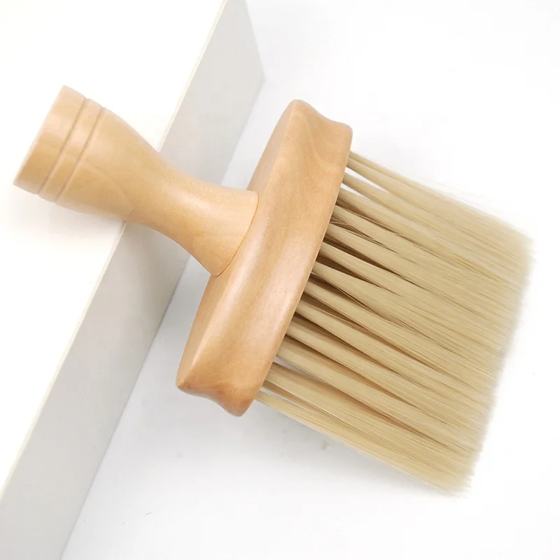 Broken Hair Brush Hairdressing Tools High Quality Wood Handle Neck Brush Hair Shaving Face Duster Neck Haircut Cleaning Brush