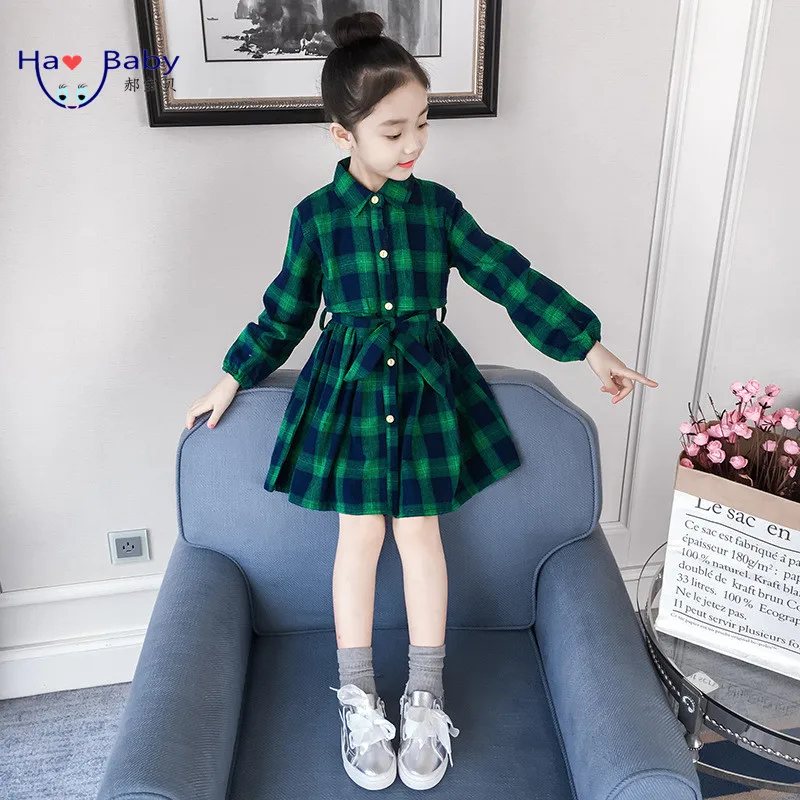 Hao Baby Korean Version Spring Autumn Kids Girl Children Wear Children Long Sleeve Clothes Dress