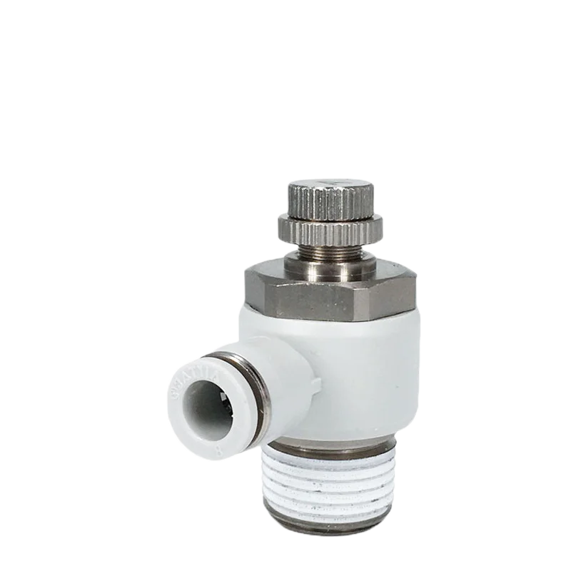 PSLA/B White Pneumatic Quick-Insert Throttle Valve Speed-Insert Connector Thread Speed Regulating Valve