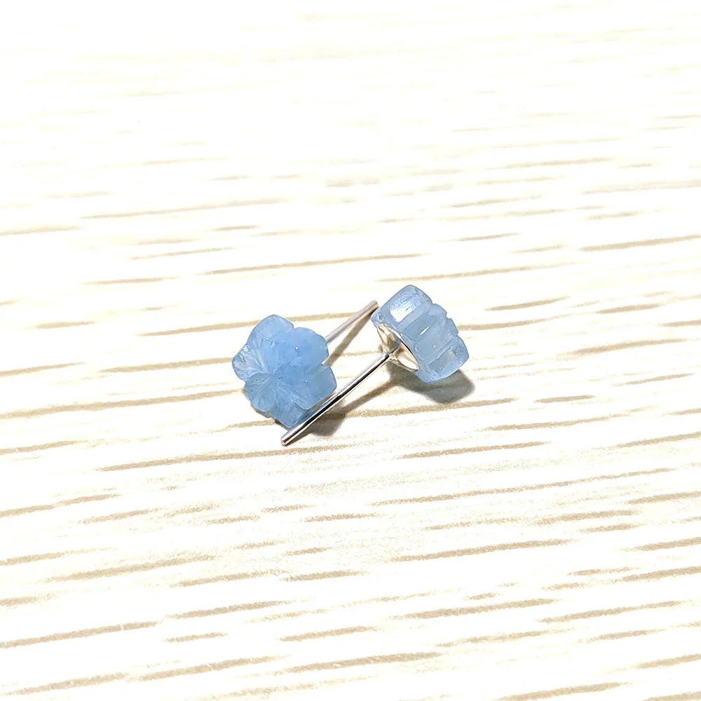 Aquamarine Crystal Stud Earrings Wholesale High Quality Snowflake Aquamarine Stud Crystal Earrings For Sale