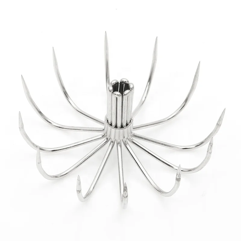 squids hooks. big size304 stainless steelsquid fishing lure with 12 umbrella hook jigs lures artificial bait with squid hooks