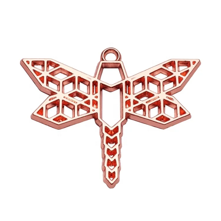 Custom designer animal pendant hollow logos wholesale rose gold bags metal hang tags for key chain
