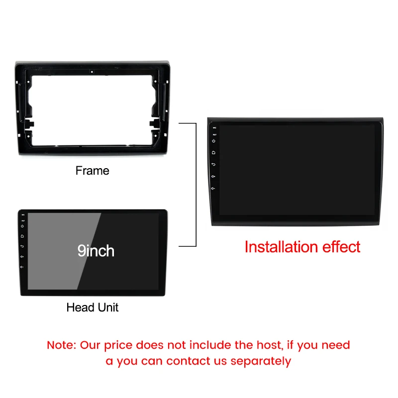 9inch Car Radio Fascia Frame Kits for Fiat 500 Bravo 2007-2012 Stilo 2010 Dashboard Panel Video GPS DVD