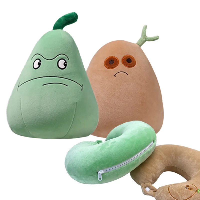 Custom Cartoon Squash Potato Mine Transform 2 in 1 Neck Microbeads Pillow