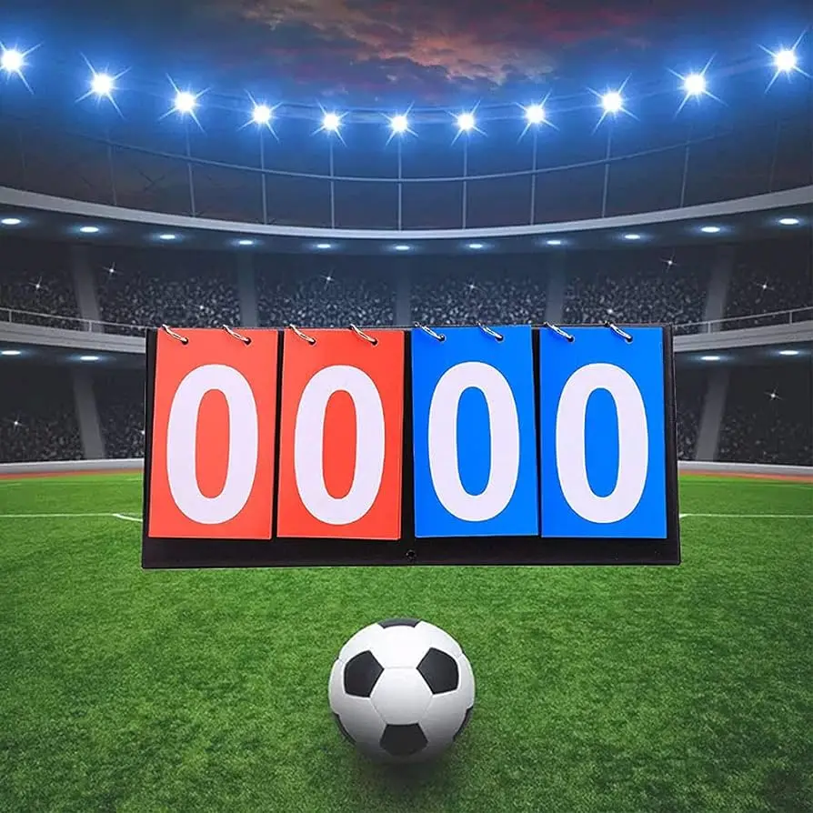 Customized Sports Competition Equipment 2/3/4/6 Digital Portable Tabletop Manual Scoreboard For Sports Game Score Flipper