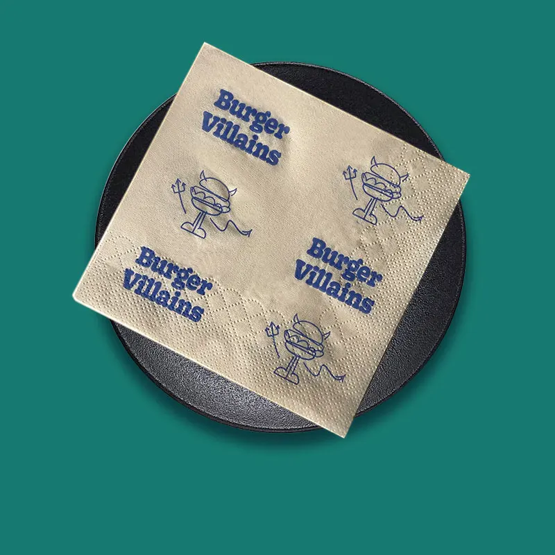 High Quality Custom Bamboo pulp Printed Paper Napkins with Custom Logo wedding cocktail pet bar napkins