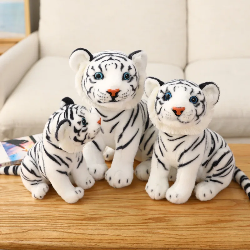 Simulation Tiger doll Plush toy Kids Birthday gift White tiger Stuffed toys plush Custom animal plushies doll for children