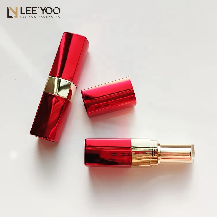 Shiny black lipstick tube empty lipstick container lipstick case  plastic cosmetic packaging tubes