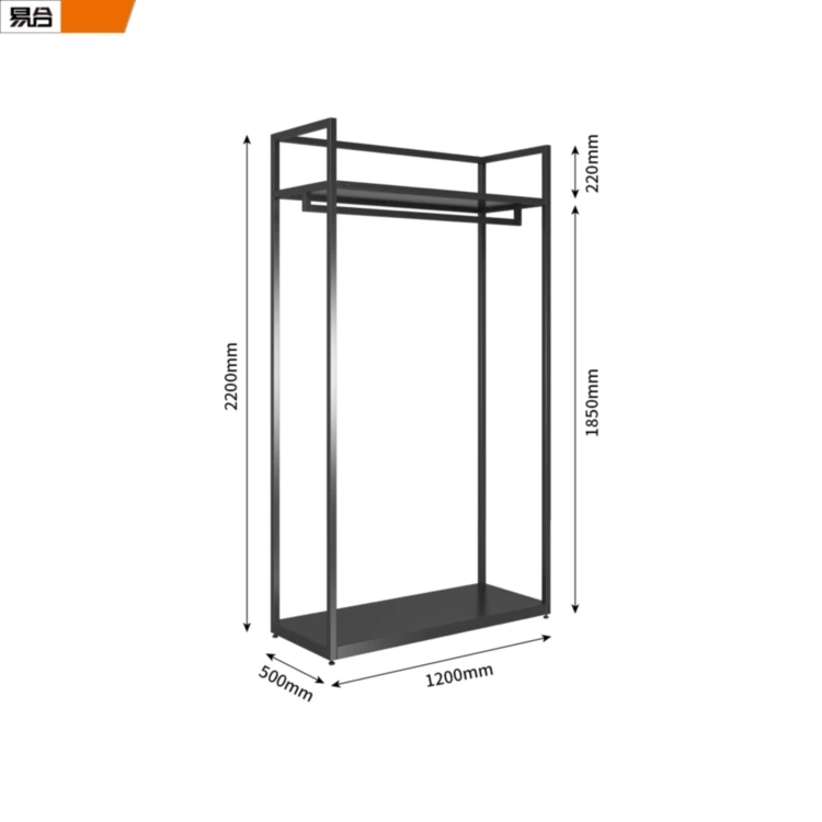 Cheap Factory Price Floor Standing Customized Black High Cabinet for Clothing Display