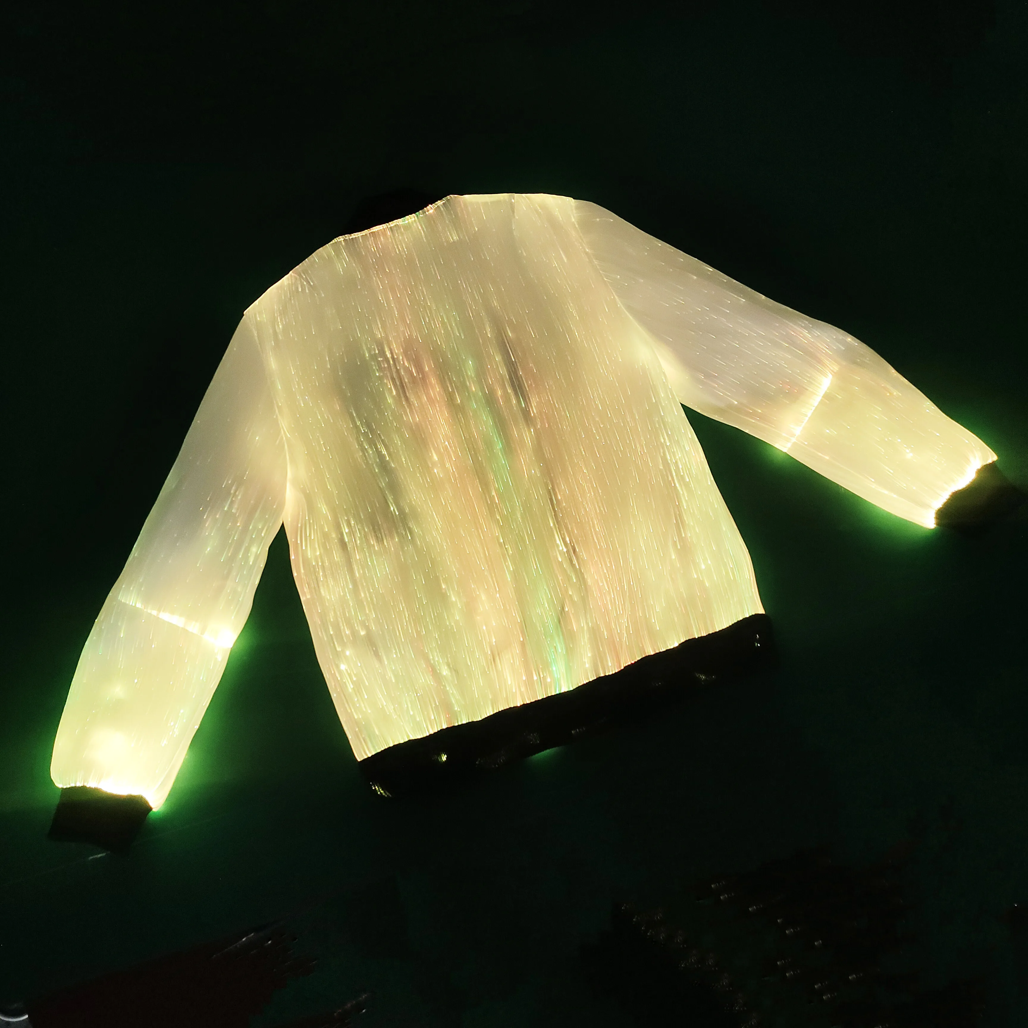 LED Light Up Jacket Coat - Cycling Jacket Bike LED Jacket Luminous Costume - Men Wear LED Fibre Optic Fabric Custom Party Rave