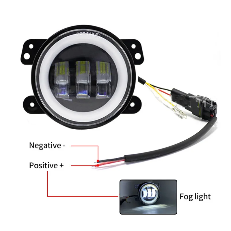 New arrival 4inch Round angel eye Led Fog Lights 30W 6000K Halo Ring DRL Off Road Fog Lamps