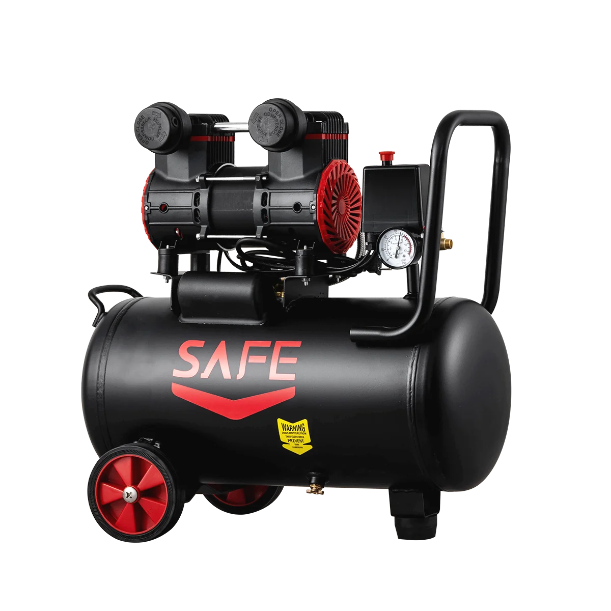 SAFE Low Price Cheap 220V 50Hz Portable Piston Air Compressor 8Bar 24L Oilless Silent Air Compressor Oil Free