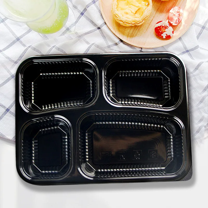 pp plastic food packaging box 4 compartment disposable food container eco friendly to go containers food disposable