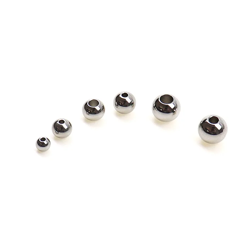 Wholesale 500pcs/bag 2-12mm Smooth Stainless Steel Metal Round Spacer Beads DIY Bracelet Jewelry Accessories