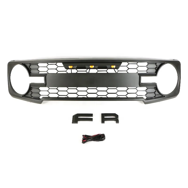 4x4 Off road Auto Parts Other Exterior Accessories Front Grill Car Grille With Lights Fit For Bronco 2022