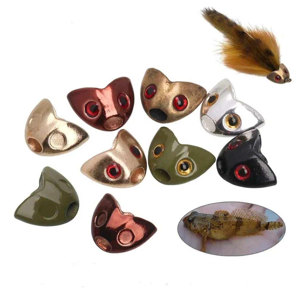 Fly Tying Sculpin Head 3D Fish Eyes Fast Sinking Fish Sculpin Helmet Fly Tying Material Trout Fishing Lures