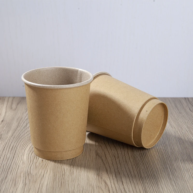 16 Oz Drink Brown Pink Coffee Price Printing On Double Wall Kraft Paper Cup For Soda Beverage