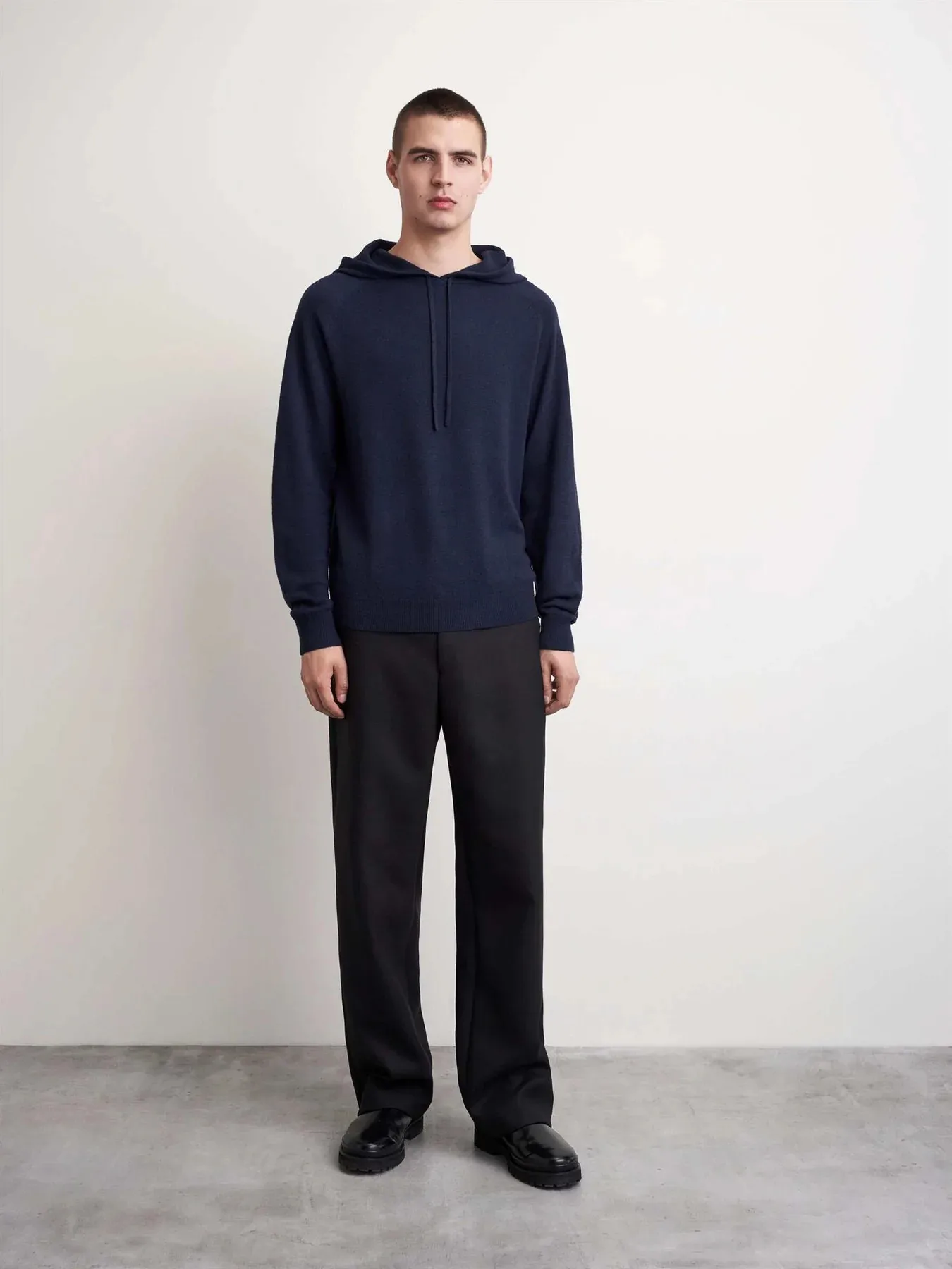 Classical black color cashmere men hoodie