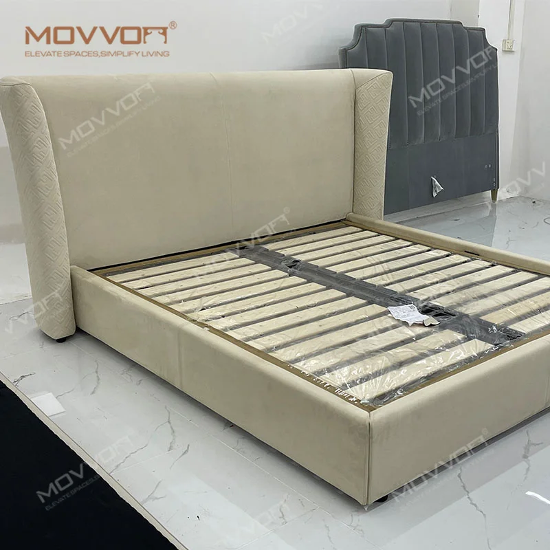 Luxury Solid Wood Platform Bed Frame Queen King Size Bed Frame Modern Bedroom Furniture Floating Vintage Double Bed Smart