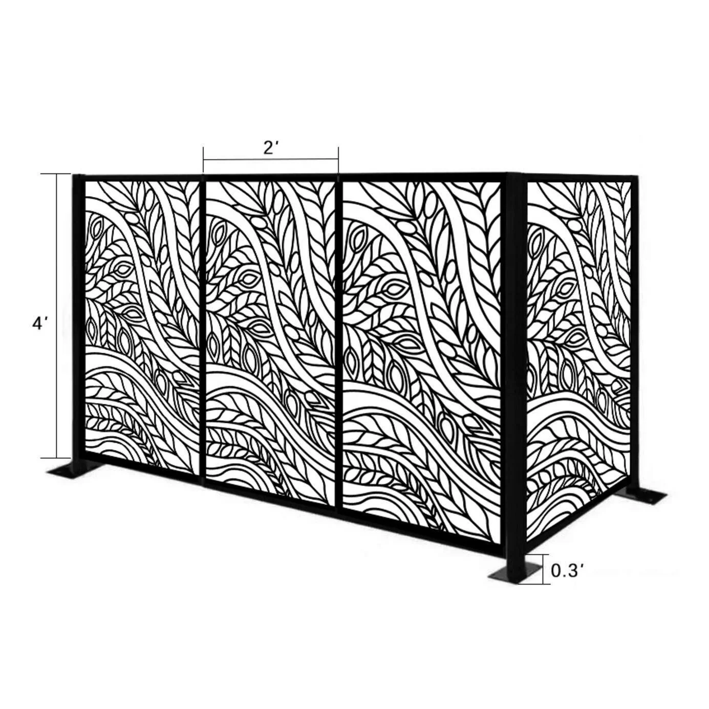 Low price Agriculture laser cut privacy fencing panel bamboo fence panels