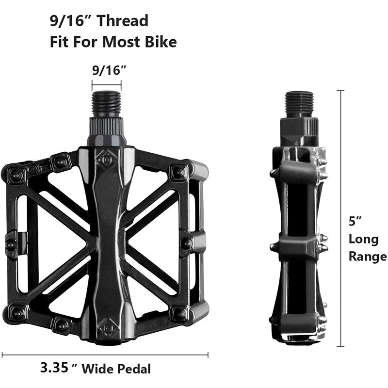 Colorful Aluminum Alloy Bike Pedal 9/16 Ultralight Seal Bearings Road/MTB Bicycle Pedal Flat Anti-skid pedal