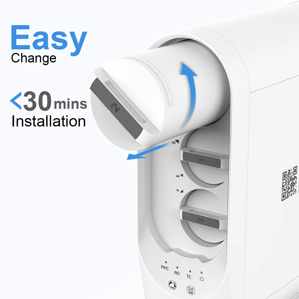 500G Tankless Design 0.0001 Micron Under Counter RO Water Filter Device