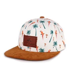 custom kids sublimation printed sport cap with suede brim children snapback cap hat