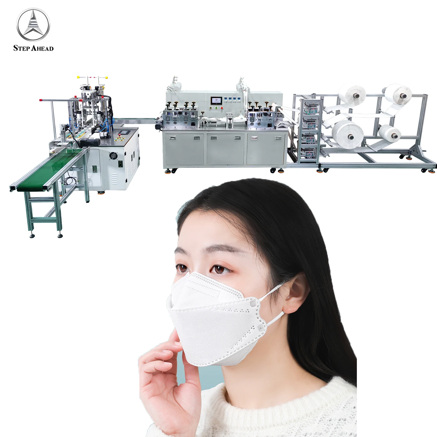 Automatic high produce speed KF94 highqualified rate  4Ply mask machine for Manufacturing Plant in stock