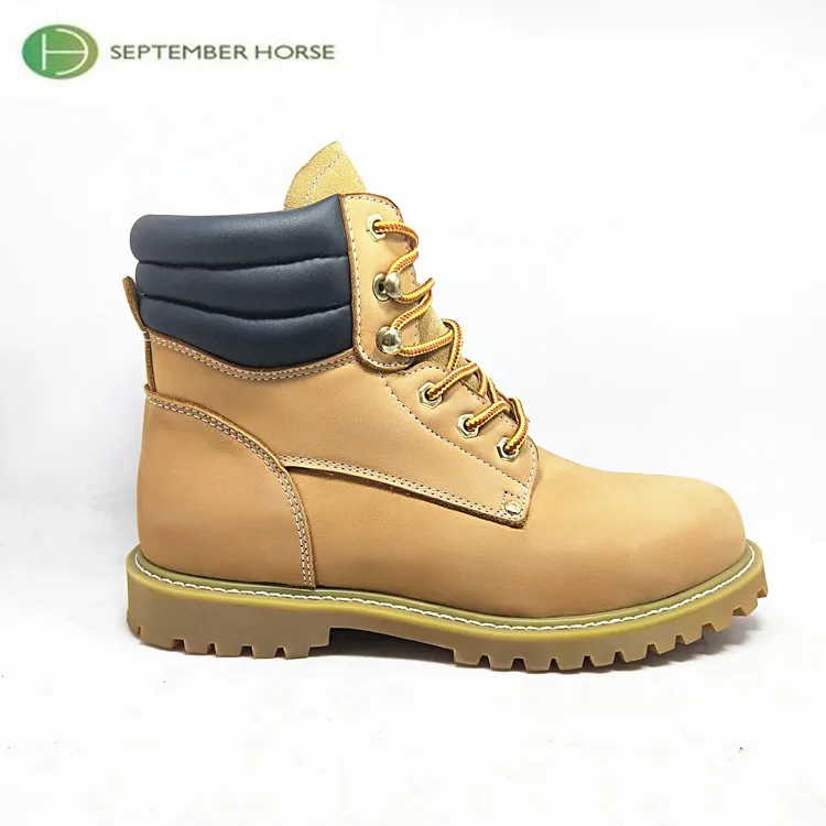 Manufacture Custom Stylish Steel Toe Yellow Work Boot