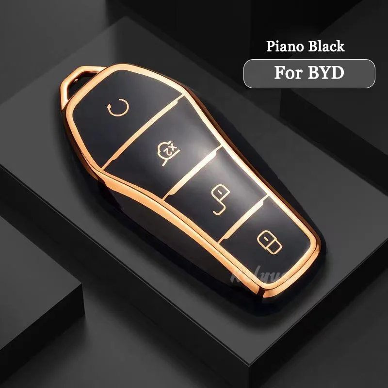 New Tpu Car Key Case Cover For Byd Song Pro Han Ev Max Tang Dm 2018 Qin Plus Keyless Protector Shell Auto Accessories