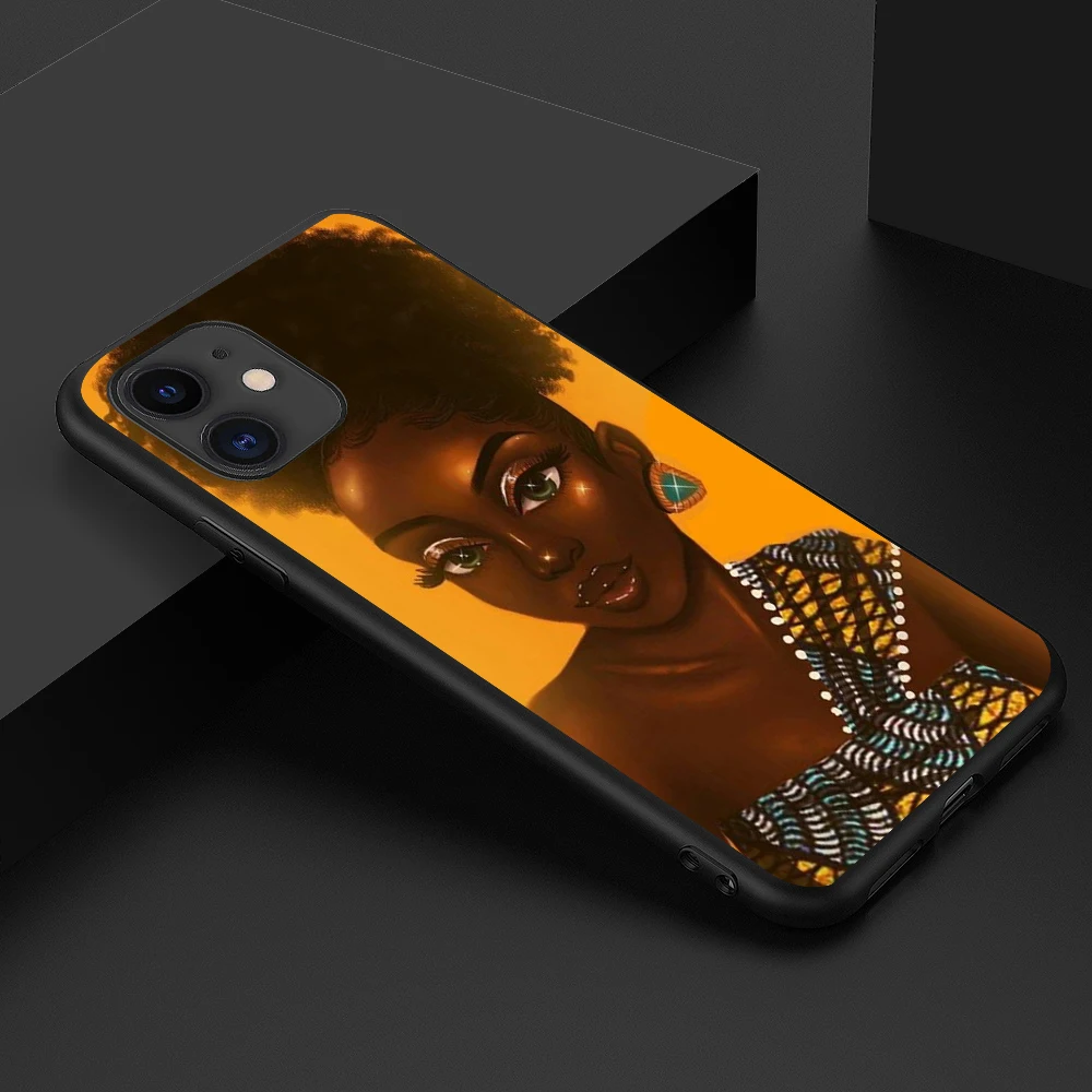 Wholesale Small MOQ Stylish Pretty Girl Magic Melanin African Black Phone Case For i phone 14 Pro Max Girl Phone Case