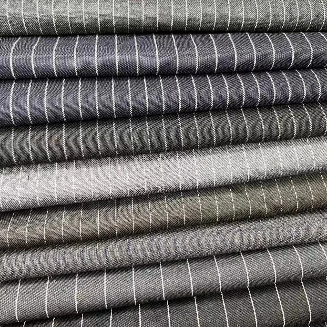 custom quality T/R70/30 suit material fabric for making suit TRS strip yarn dyed woven fabric