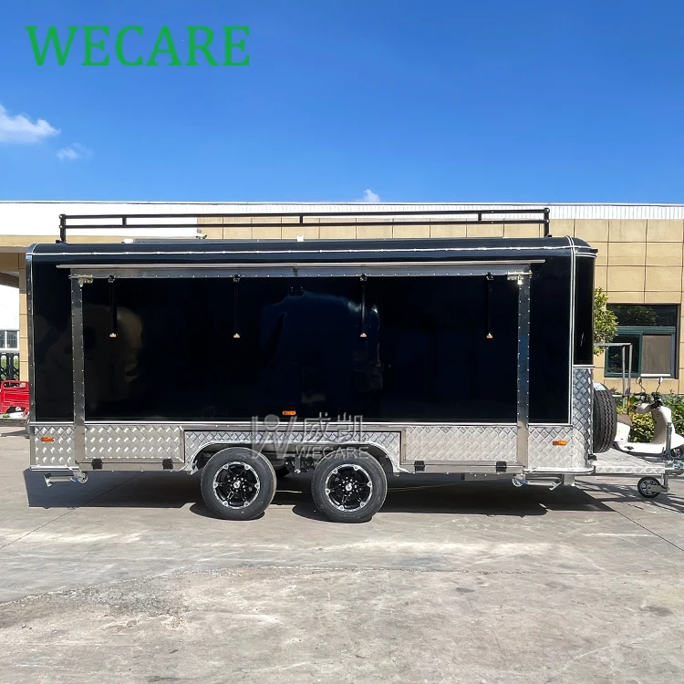 Wecare foodtruck mobile street food van pizza oven truck food carts and bbq food trailer with fully equipped kitchen equipments