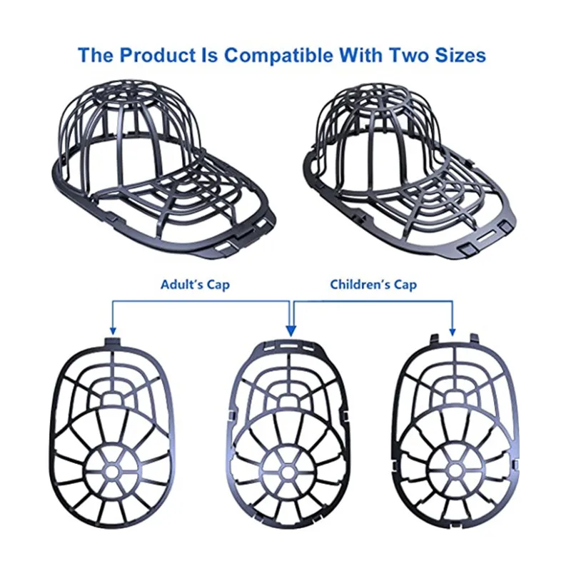 2 Pack Baseball Ball Hat Caps Washer Washing Cage Cleaner Cleaning for Dishwasher Cap Washing Protector Fit for Adults and Kids