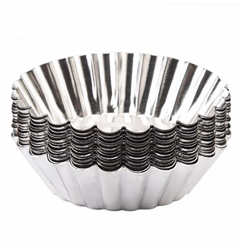 Wholesale disposable pudding cup tin foil cup round aluminum foil baking mold set