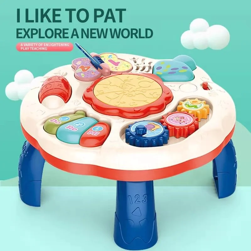 Multi-functional music study desk toy baby early education musical activity desk toys play table for infant learning cognition